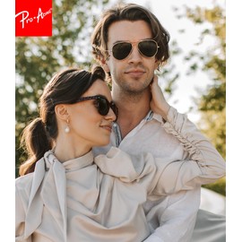 Pro Acme Classic Polarized Aviator Sunglasses for Women Men 3025 3Pack(Black/Golden Black/Brown)