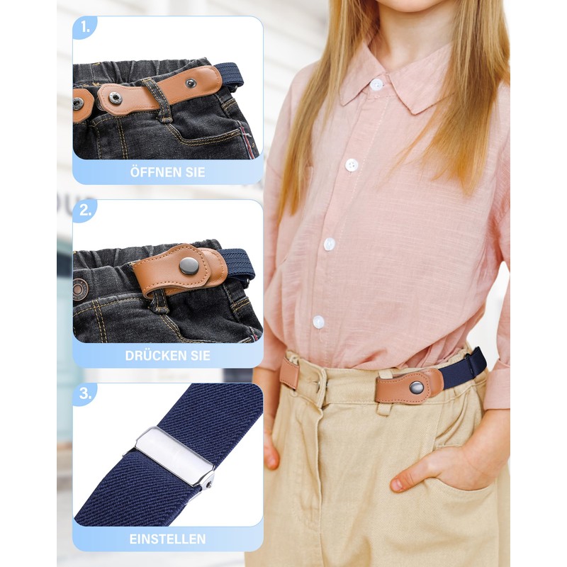 Boys’ Belt Without Buckle, Elastic - Adjustable, Without Buckle, Invisible