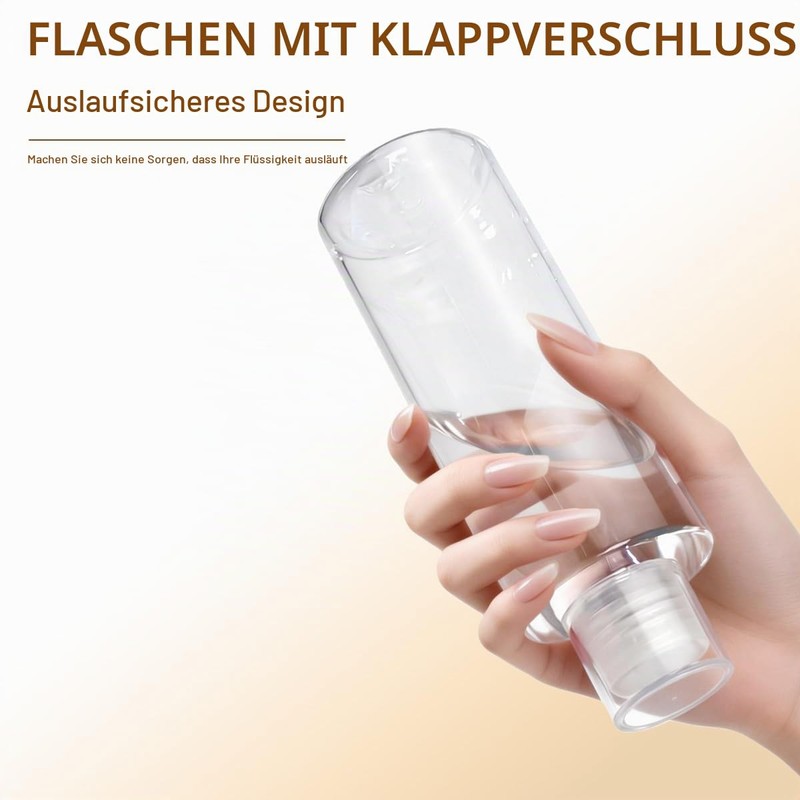 6 Pieces 150ml Empty Refillable Transparent Plastic Travel Bottles with