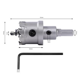 Dribotway Bi-Metal Hole Saw 35mm TCT Carbide Heavy Duty Industrial Grade Stainless Steel Hole Cutter for Mental Wood Stainless Steel Plastic Copper