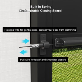 WanDwel Aluminum RV Screen Door Closer with Spring Keep Mesh Door Closed
