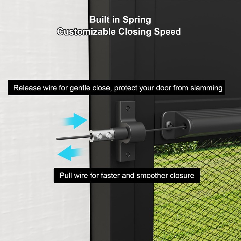 WanDwel Aluminum RV Screen Door Closer with Spring Keep Mesh
