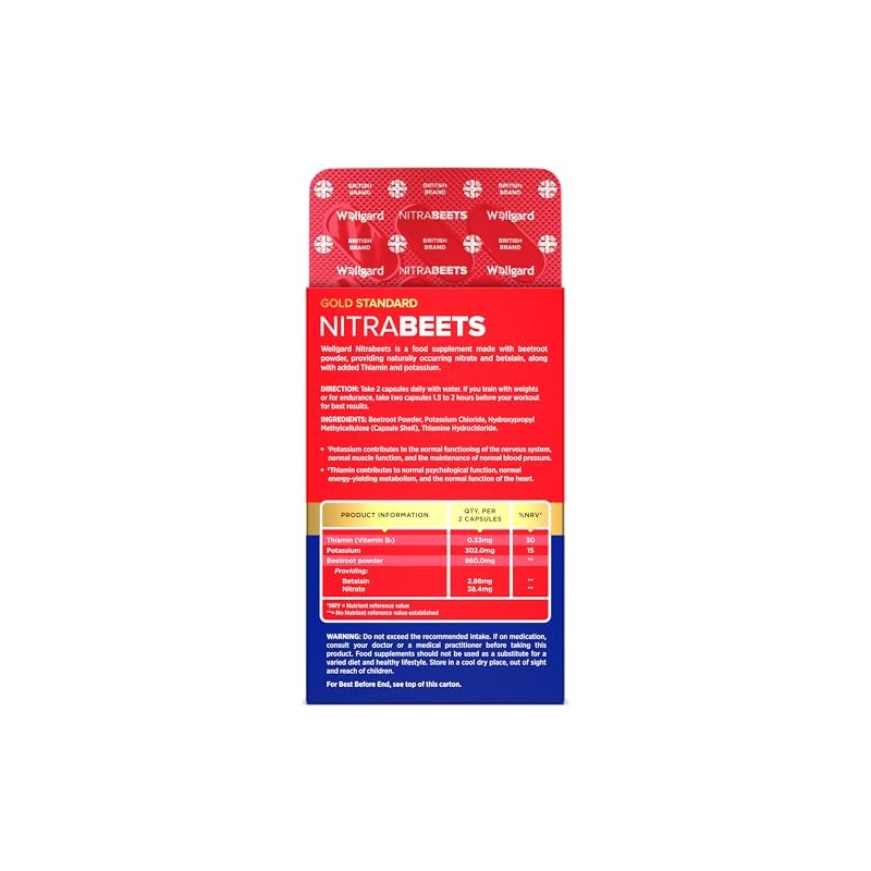 Wellgard Beetroot Capsules – Vegan High Strength Beetroot Supplement, Nitric