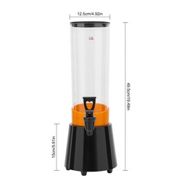 0.79 Gallon Beverage Dispenser With Black Stand,Single Tank Water Ice Tea Beer Margarita Juice Drink Dispenser with LED White Light,Plastic Clear Water Jar Dispenser with Spigot for Home Bar Parties