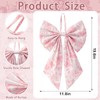 Suncalla 2 Pcs Pink Toile Chinoiserie Wreath Bow for Front