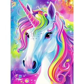 YOMEIA 5D Diamond Painting Kits for Adults&Beginner Full Drill Unicorn Diamond Art Paint with Round Diamonds DIY Gem Painting Kit for Home Wall Decor(11.8x15.7in)