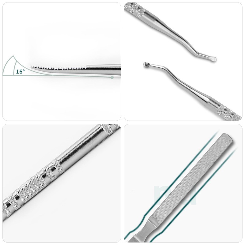 3 Eingewachsene Zehennägel Werkzeug, Maniküreset aus Edelstahl mit Fingernagel, Pediküre