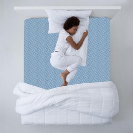 Degrees Home Teide - Mattress Cover - 90cm Mattress Protector - Zip Mattress Cover - Anti Mite Mattress Protector - 90cm Bed - Blue