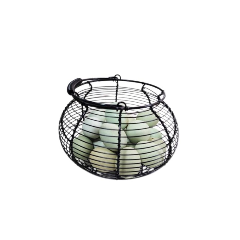 Farmhouse Wire Egg Baskets for Gathering Fresh Egg With Handle,