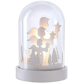 WeRChristmas Pre-Lit Christmas Dome Angel Decoration, Multi-Colour, 18cm