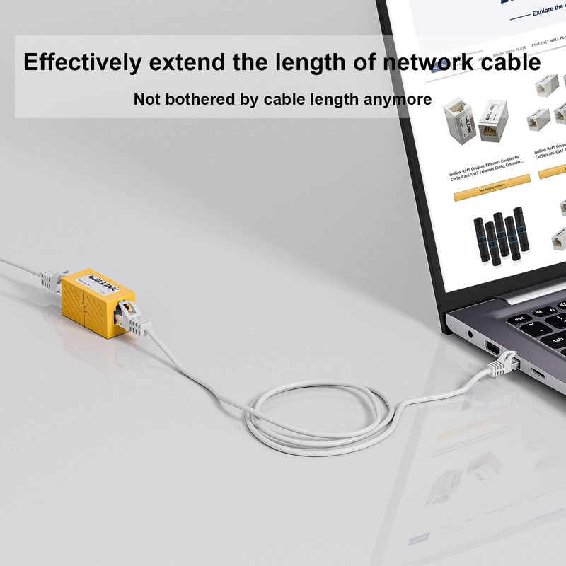 iwillink Cat6 RJ45 Coupler 10-Pack, Inline Ethernet Coupler, Female to