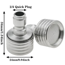 2 Pack 0.4mm/0.5mm Power Washer Shower Nozzle Stainless Steel Pressure Washer Tips Soft Rain Shower with a 1/4 Quick Connector Adapter Pressure Washer Nozzles for Car Washing and Garden Watering
