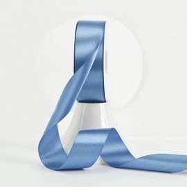 MEEDEE Smoke Blue Satin Ribbon 1-1/2 Inch Dusty Blue Ribbon Lux Satin Double Faced Satin Ribbon by 50 Yards Polyester Satin Ribbon for Crafts, Satin Weddings, Flower Bouquet, Holiday Decorating