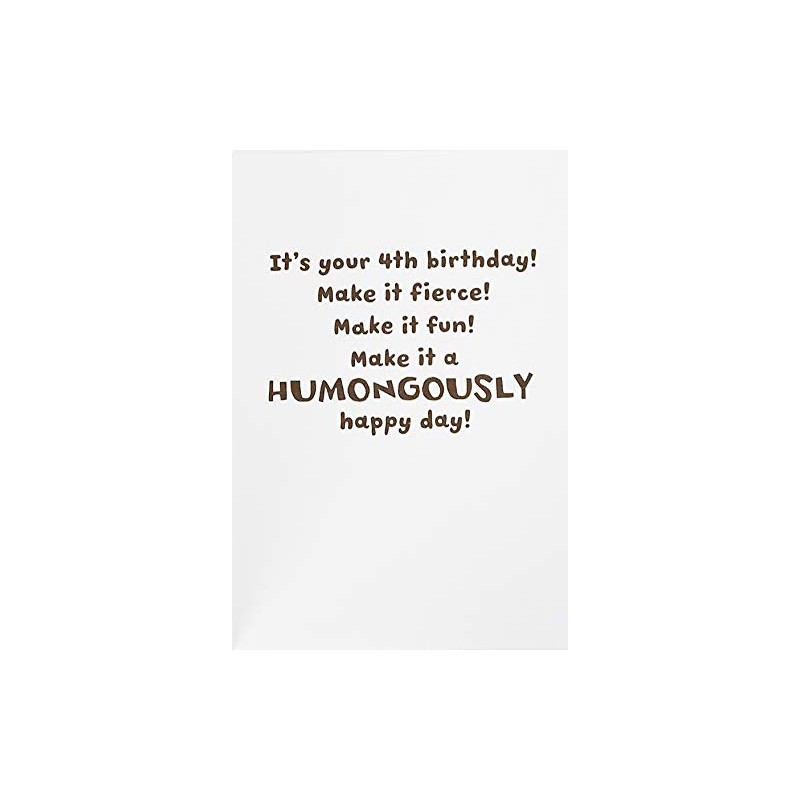 Greeting Card Happy 4th Birthday with Brachiosaurus Dinosaur - Make