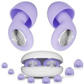 Kvrueten Ear Plugs for Sleeping Noise Cancelling, Soft Reusable Ear Plug, 45dB Earplugs for Noise Reduction, Ear Plugs for Concerts, Suitable for Noisy Environments, Travel,Hearing Protection (Purple)