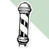 Medium 100mm 'Barber Pole' Permanent Sticker Decal for Cars/Windows/Bins/Walls etc