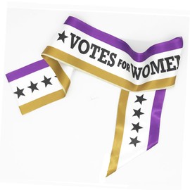 2 Item Suffragist and Suffragette Costume Kit with Sash and Rosette. 1920 Votes for Women Dress Up Accessories. Suffrage for Women. Purple