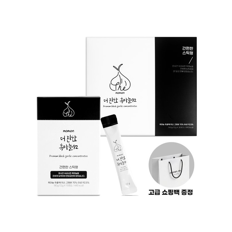 몸앤 더진한 흑마늘 92 스틱형 의성 흑마늘진액 12g x 30개입