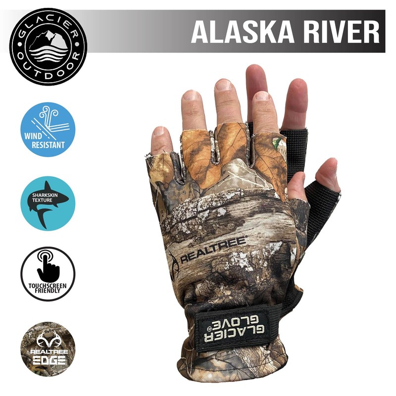 Glacier Glove Unisex Alaska River Fingerless Lightweight Breathable Non-Slip Grip