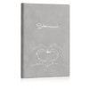 Family register - grey, velour, heart embossing, silver, family book
