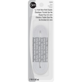Dritz Non-Roll, 3/8-Inch x 2-Yards, White Knit Elastic