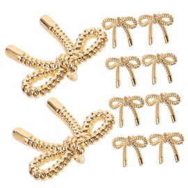 NUOBESTY 10Pcs Bowknot Shaped Sewing Buttons, Decorative Zinc Alloy Buttons for Coat and Sweater, Golden, 0.79 X 0.63 X 0.20 Inches, Ideal for DIY Crafting and Sewing Projects