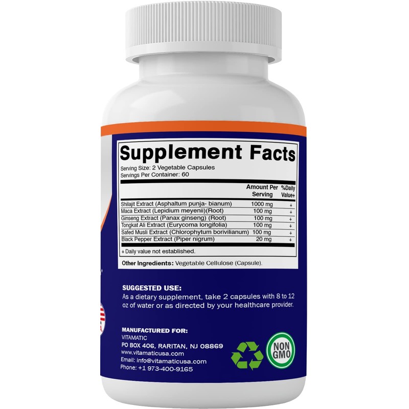 Vitamatic Shilajit Complex 1420 mg per Serving - 120 Vegetable