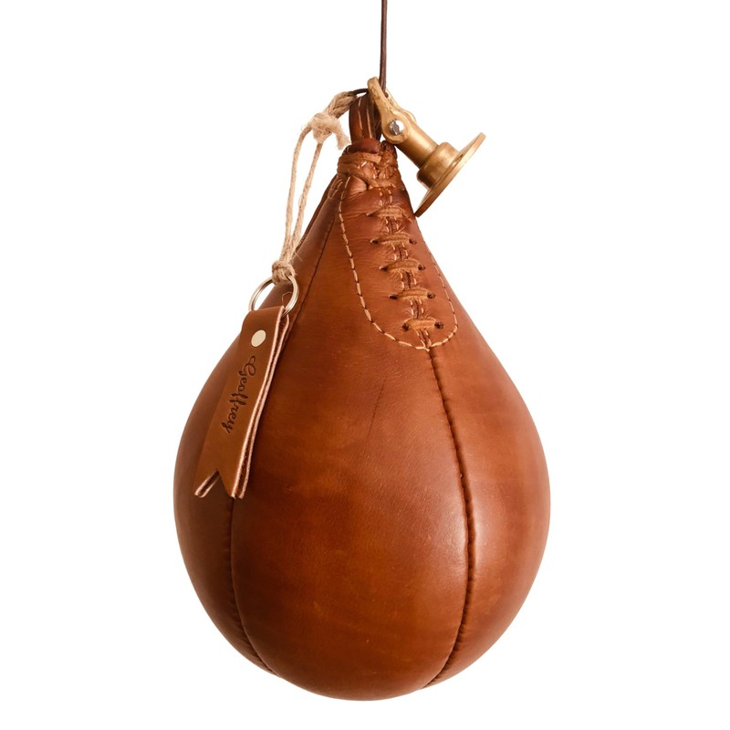 Geoffrey Retro Speed Punch Ball Bag with Brass Fitting Hanging