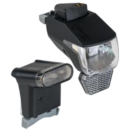 MonkeyLink Light 50 LUX Set Connect Lighting Set for Bicycle, Bicycle Accessories, Bicycle Lights for Front and Rear, Magnetic Mounting, Firm Hold, with StVZO Approval, Black