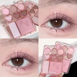 8-color love eye shadow plate, sweetheart blush, high-light integrated natural and long-lasting light shine eye shadow - Colour: xiaoyumi 162-02