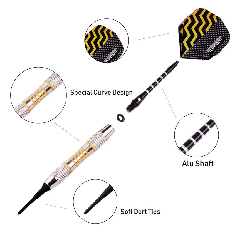 Turnart Darts Plastic Tip - Professional Soft Tip Darts Set