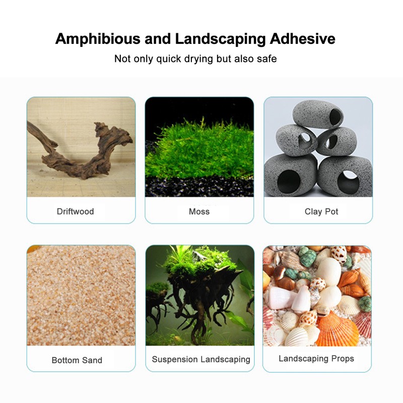 25Pcs Aquarium Landscaping Plant Glue Instant Glue Aquarium Fish Tank