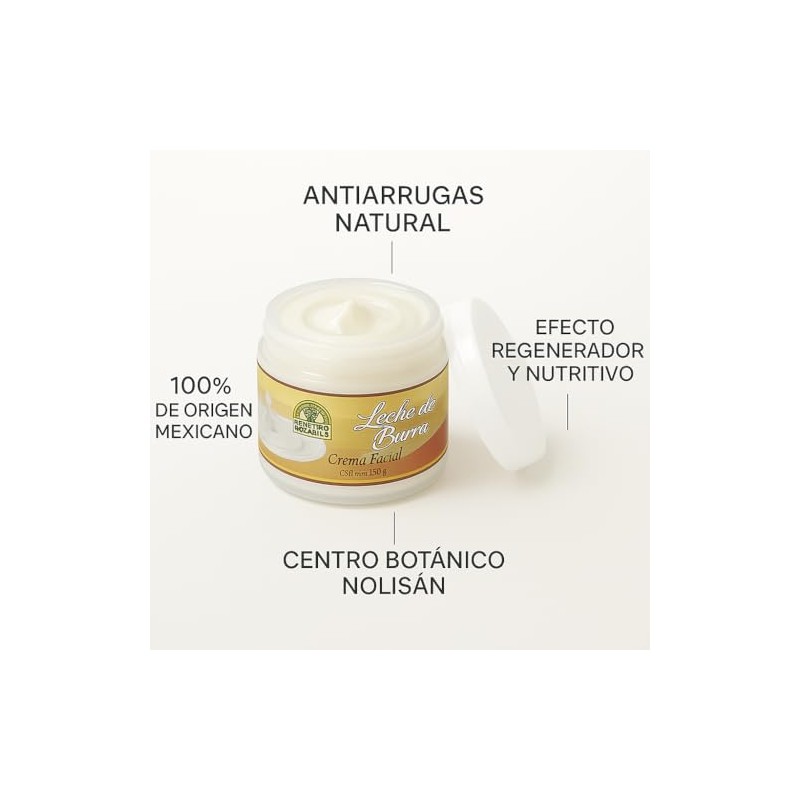 150gr/Crema Leche de Burra/Alto contenido de Retinol/NOLISAN/100% Natural