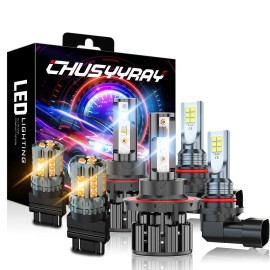 CHUSYYRAY Parts accessories For Ford F 150 2004-2014 LED Headlight Hi/Lo+Fog Light Bulbs
