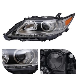 BIXIBIN Headlight Assembly for 2013 2014 2015 Lexus ES300h/ES350 HID Xenon, Headlamp w/LED, DRL, Black Housing, Clear Lens, LX2518140, 8118533B50 (Right Passenger Side)