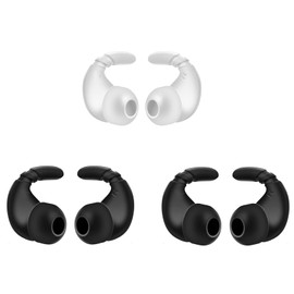 A-Focus Sports Earbuds Eartips Wingtips Anti-Slip Silicone Gel Ear Hooks for Most Earphone Inner Hole 4mm to 5mm, Compatible with Beats Studio Buds/Flex/WF-1000XM5 / WF-C700N Black White