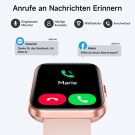 Woneligo Smartwatch Women Men with Phone Function, 1.8 Inch Pedometer Watch Women with Alexa Built-in, 24H Heart Rate, SpO2, Sleep, IP68 Waterproof, 100+ Sports Modes, Fitness Watch Women for Android