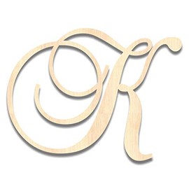 Back40Life - Precision Cut Wood Script Monogram Letter - K Medium