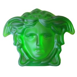 Medusa Half Head Crystal Glass L 7.8 cm x W 10 cm x H 3.4 cm (Green)