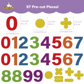 CHEFAN Felt Numbers for Kids, Felt Board Pieces, Precut Felt Story Pieces, Felt Figures, Number Learning Toy for Learning Counting, Math Counters for Preschool Kindergarten