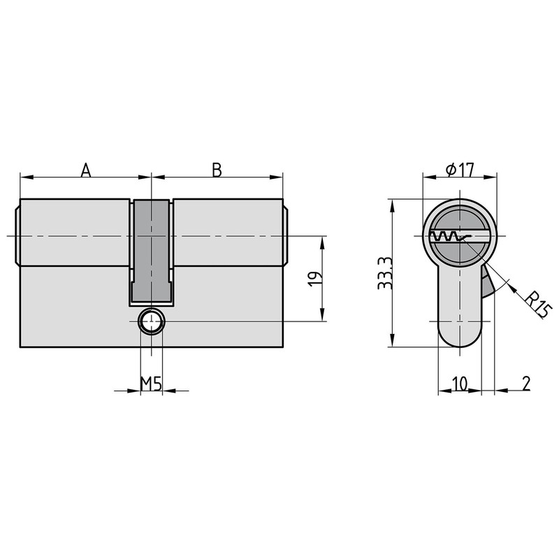 BASI BM Euro Profile Cylinder Lock - EF 30/30 with