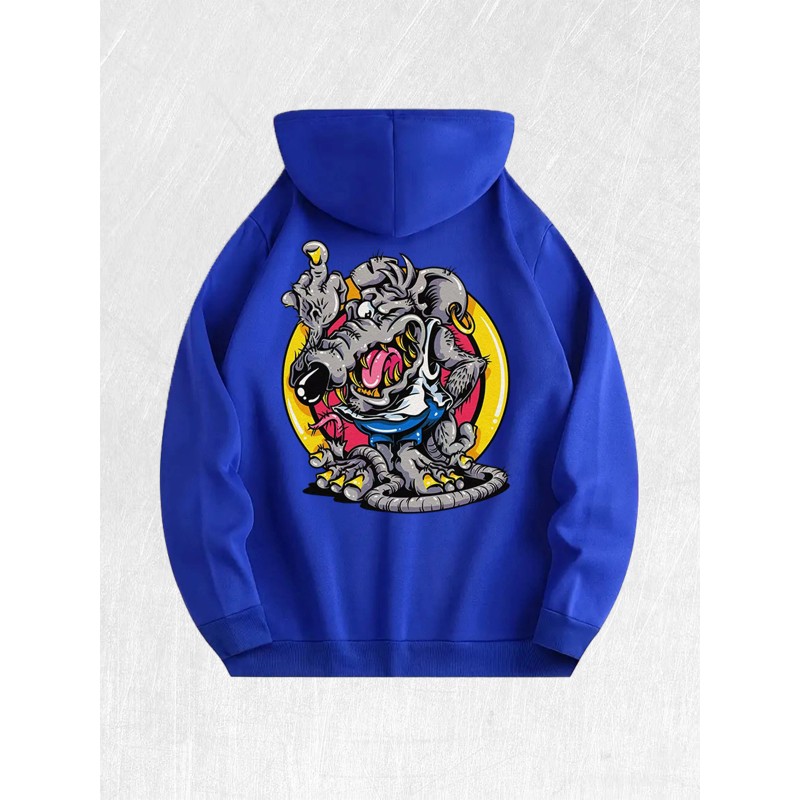 Cartoon Rat Graphic Hoodie 100% Cotton US Warehouse 7 ColorsColor: