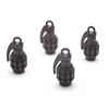 4 x valve caps, hand grenade, colour: black, valve cap,