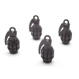 4 x valve caps, hand grenade, colour: black, valve cap, Vhsch