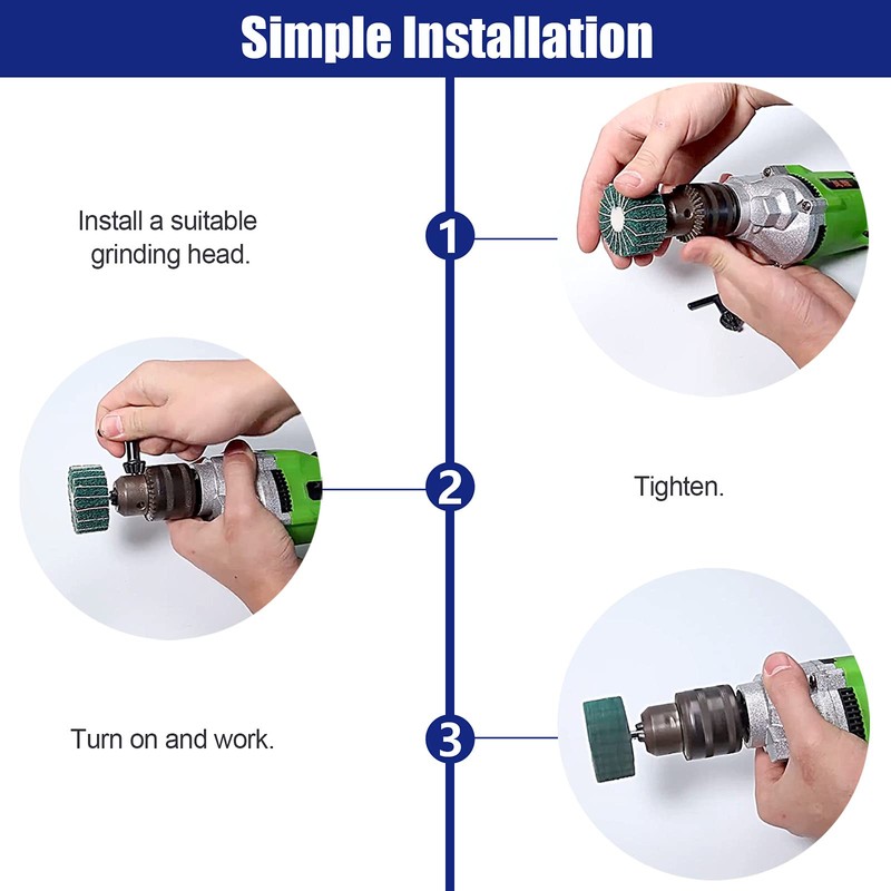 Glarks 10 Pack Non Woven Abrasive Wheel Drill Buffing Attachment