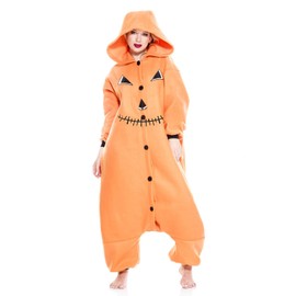 1 PC. Unisex Adult Sweet Pumpkin Onesie - One Size - Orange