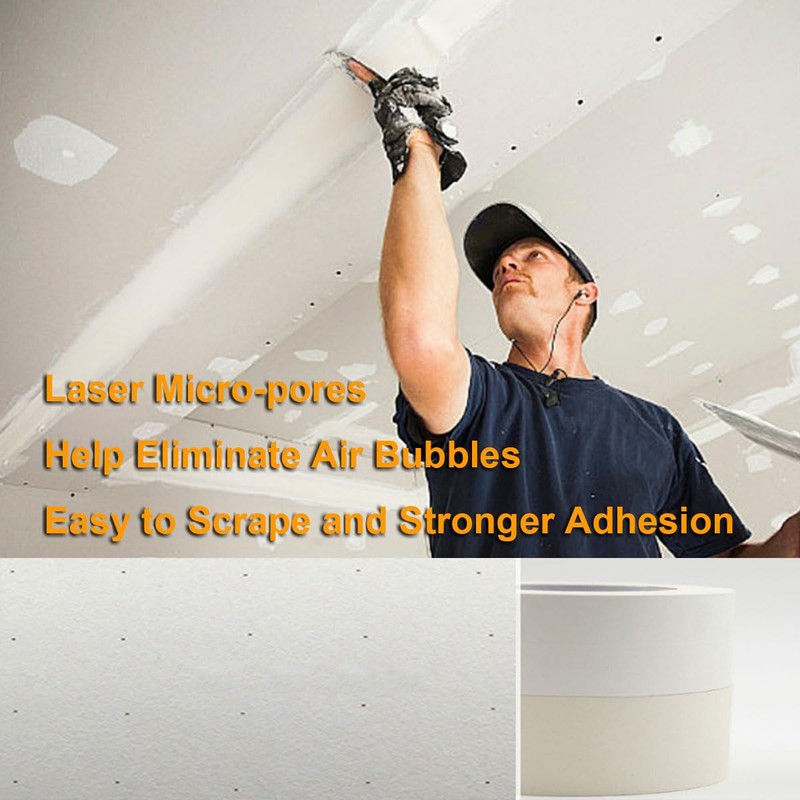 XZRDINGJIE Drywall Paper Tape, Ultra-Thin Fiber Paper Drywall Joint Tape