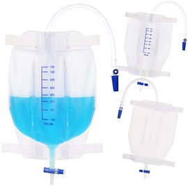 BeHerk BeHerk 750 mL Catheter Leg Bag for Men and Women 10 Pack Urinary Drainage Bag with Anti-Reflux Valve, Adjustable Cloth Straps, Non-Woven Fabric Back Fit Design, Split Urine Bag