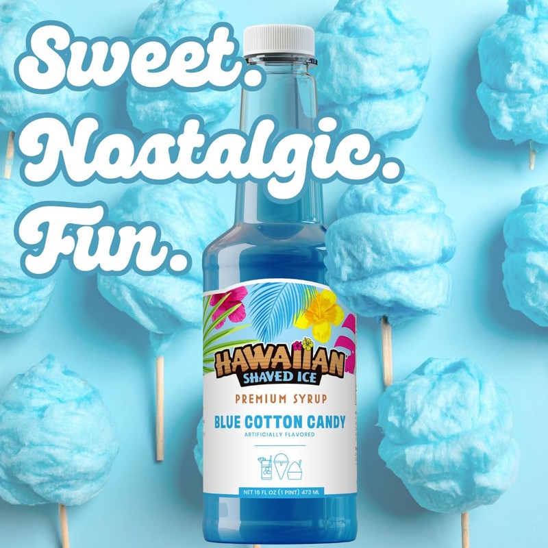 Hawaiian Shaved Ice Blue Cotton Candy Syrup - Nut Soy