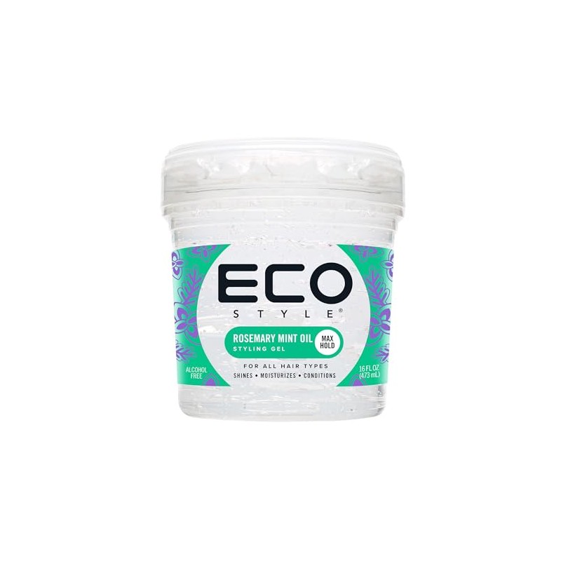 Eco Style Rosemary Mint Hair Gel, Alcohol Free, Vegan, 473